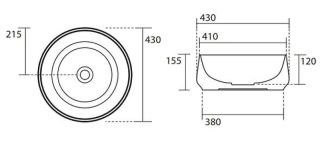 Раковина Kerasan F10 460481 орех матовый 43 см